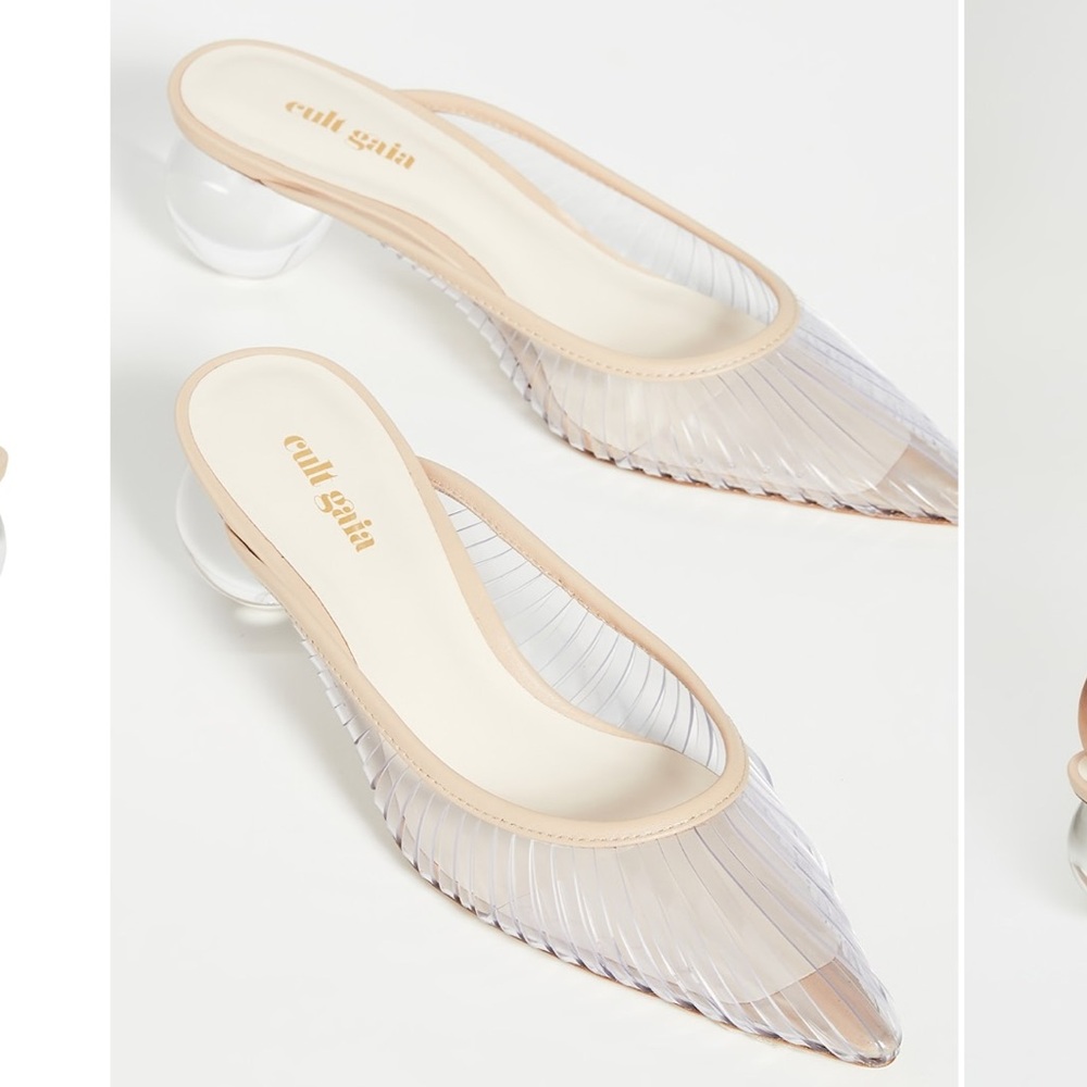 Cult Gaia Alia Perspex and Leather Mules